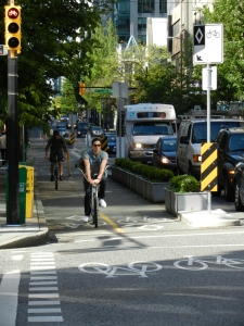 Vancouver, Hornby St Separated Bike Lanes©Photograph by H-JEH Becker, 2013
